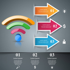 业务信息图表。无线网络连接图标