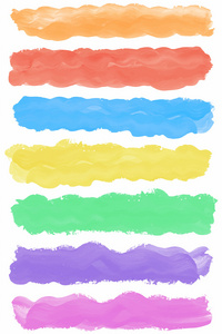 组的文本空间具有丰富多彩的水彩颜料画笔描边