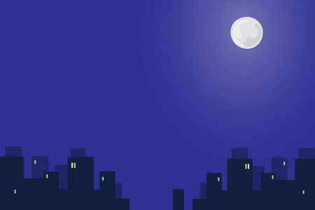 夜镇和月亮