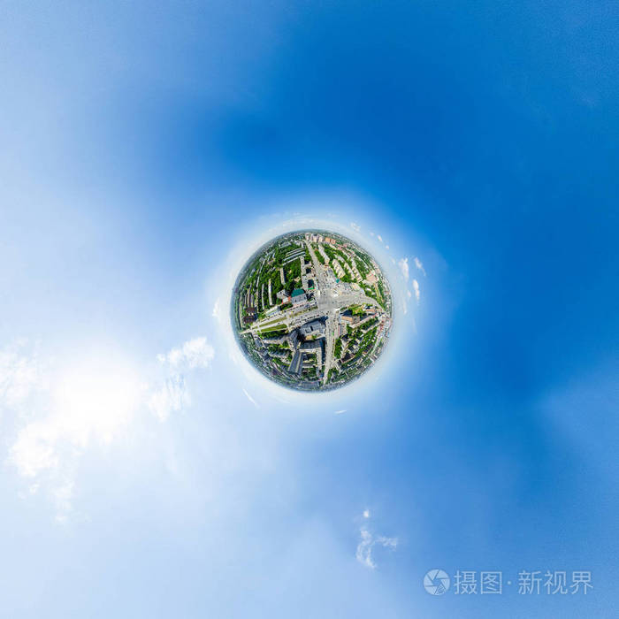 空中城市景观城市景观直升机拍摄全景图像