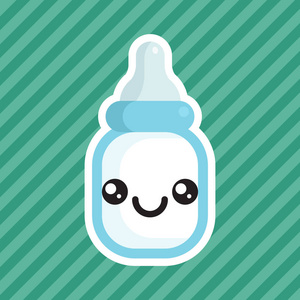 可爱的可爱微笑牛奶瓶卡通图标图片
