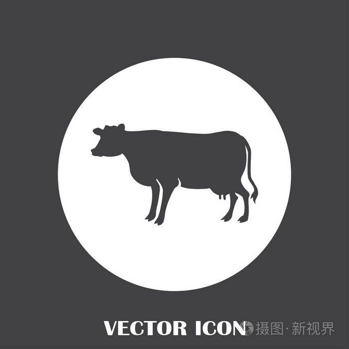 牛剪影矢量图标