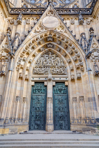 圣维特大教堂的大门，布拉格，捷克共和国