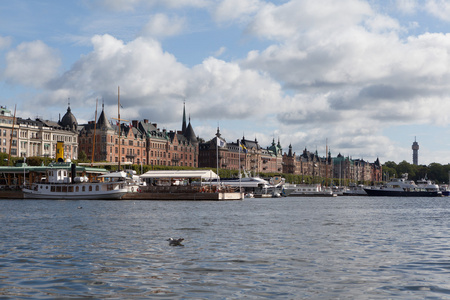 斯德哥尔摩从水的视图。瑞典