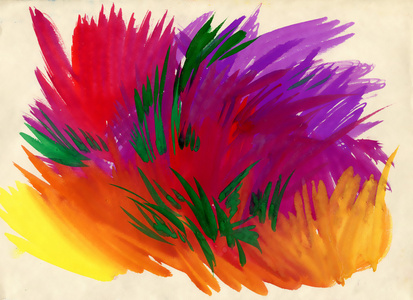 水彩画草彩色的草水彩画照片