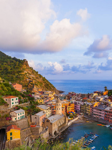 Vernazza 在五渔村意大利建筑背景