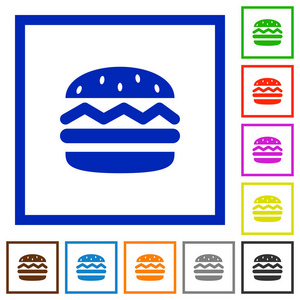单汉堡包扁框图标