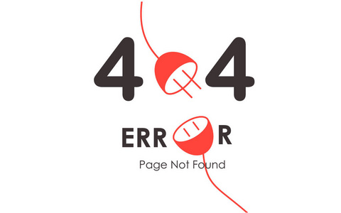 404错误页找不到矢量红色插头图形背景