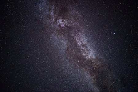 美丽的银河在黑暗的夜空与星星照片