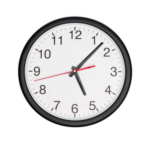 五点钟在24小时孤立在白色照片