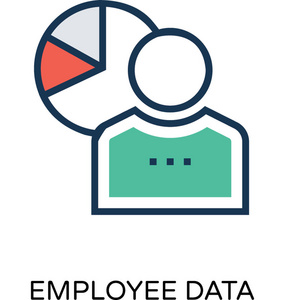 员工数据彩色矢量图标