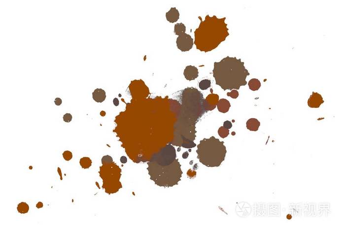 抽象水彩水彩画手绘油漆飞溅污渍白色背景