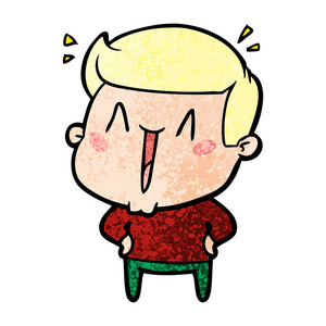 卡通兴奋人的矢量插图图片