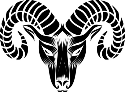 一只山羊的头山羊肖像彩色三角形山羊 2015 年中国新的一年山羊头骨