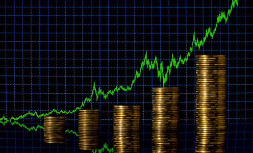 金融城纽约在背景.财经商务拼贴画照片