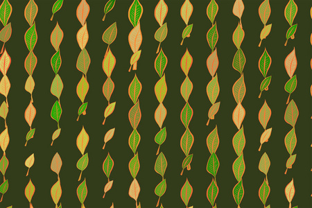 抽象色的叶子绘制形状图案。数字表面