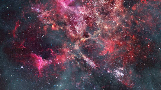 夜空中有星星和星云。由 Nasa 提供的这幅图像的元素