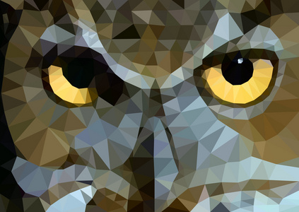 多边形的猫头鹰.矢量图
