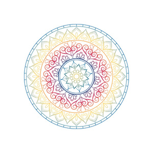 曼陀罗。圆形装饰花卉图案。装饰元素。奥里