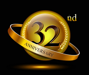 32年黄金纪念日装饰背景照片