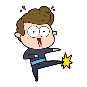 卡通人功夫踢照片