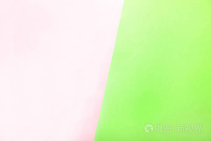 纸背景粉红色和绿色复制空间