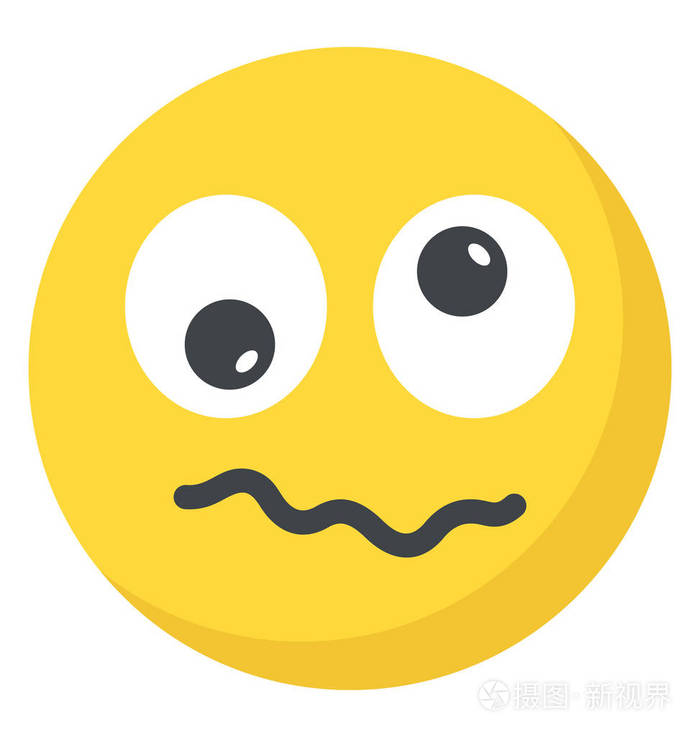 一个迷惑的笑脸困惑emoji表情