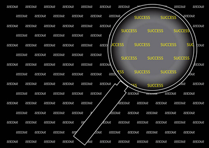 放大玻璃与成功词