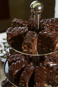 美味的黑巧克力蛋糕