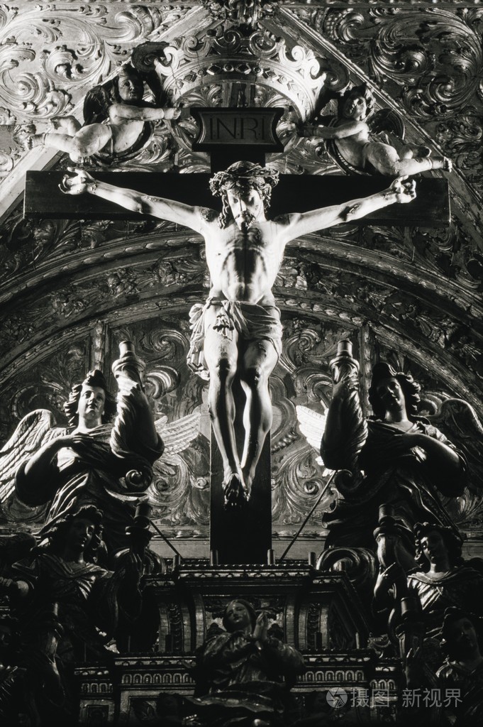 耶稣受难像在圣圣弗朗西斯教堂, 埃武拉, 葡萄牙