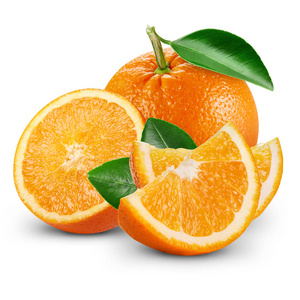 橙色水果与叶