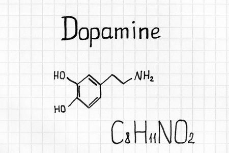 多巴胺的化学公式。特写
