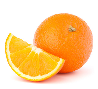 整个橙色水果和他线段或鞍后桥