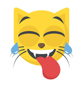 猫 emoji 表情用舌头表达顽皮