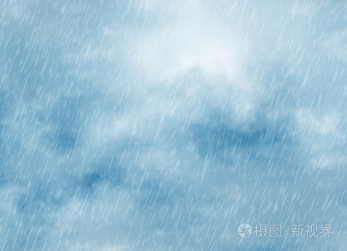 在多云的天气的雨风暴背景