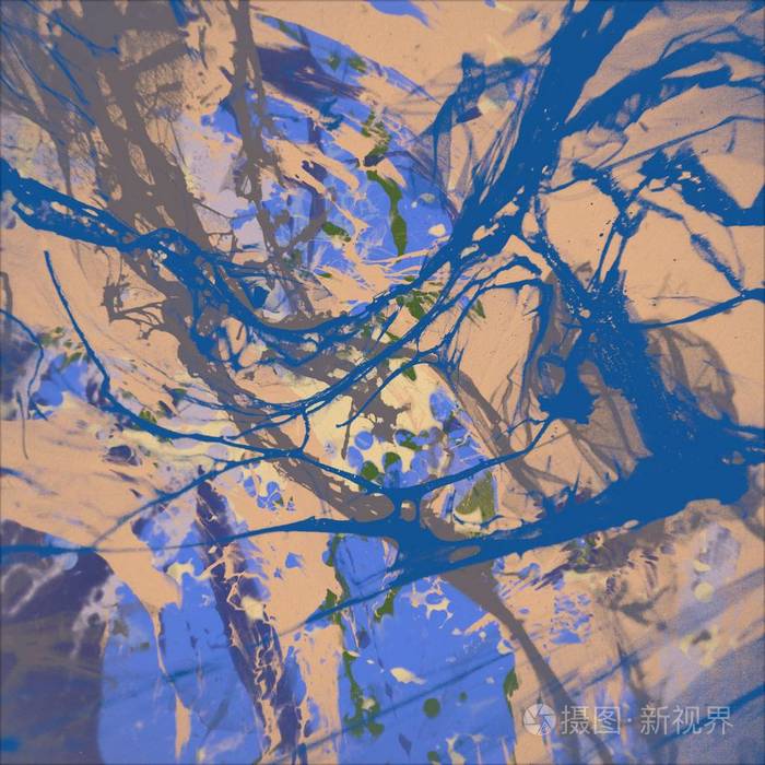 当代艺术.手工制作艺术.色彩鲜艳的质感.现代艺术品.脂肪涂料的笔触.