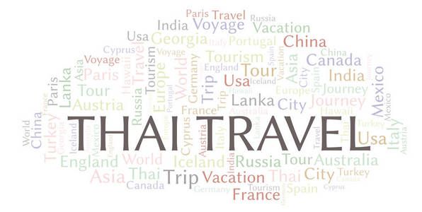 泰国旅游字云。Wordcloud 只用文本制作