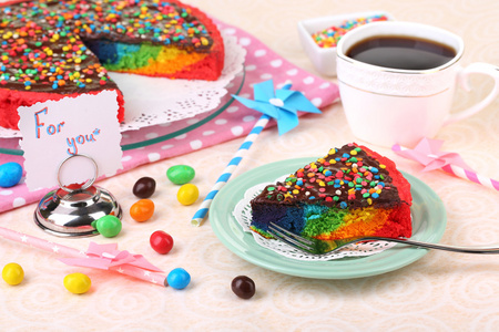美味的彩虹蛋糕