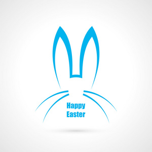 晶须的耳朵与兔子耳朵的快乐复活节象征.照片