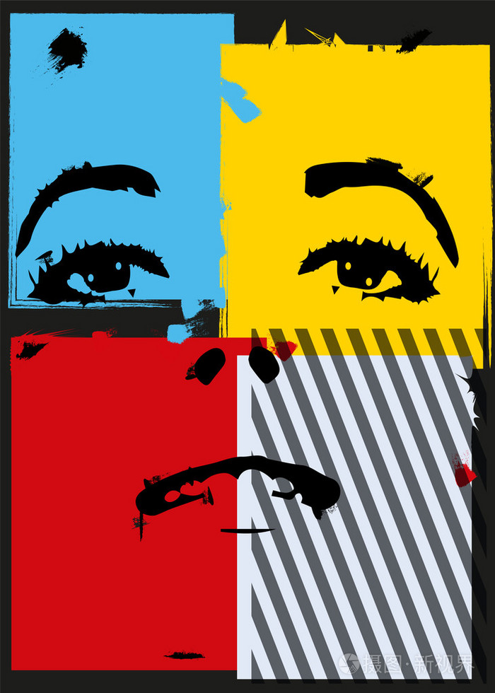 一波普艺术风格的女孩插画-正版商用图片07nfcq-摄图新视界