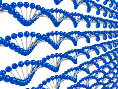 基因代码背景的蓝色琴弦