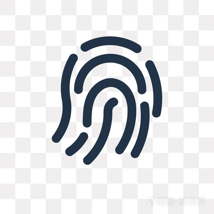 指纹矢量图标隔离在透明背景下, 指纹透明度概念可用于 web 和移动
