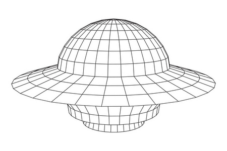 飞碟宇宙飞船线框图片