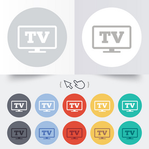 宽屏电视标志图标。电视上设置的标志