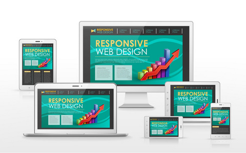 在不同的设备响应 web 设计概念