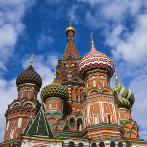 莫斯科，俄罗斯，在 2014 年 9 月 23 日。圣瓦西里大教堂 斯基大教堂 在红场上