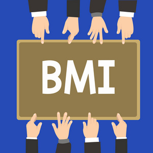 文字 Bmi。基于体重和身高的人体脂肪水平估算方法的商业概念