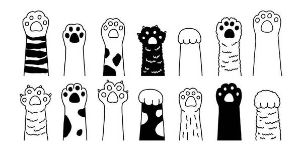 猫爪矢量狗爪猫养殖矢量涂鸦插图字符照片