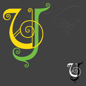 w音乐风格英文字母-字母 k美丽的装饰英文字母, 哥特式风格, 字母 s