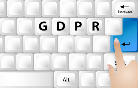 白色 Pc 键盘与题字 Gdpr 矢量概念